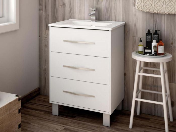 Lily White Floor Standing Cabinet & Basin White - 560mm