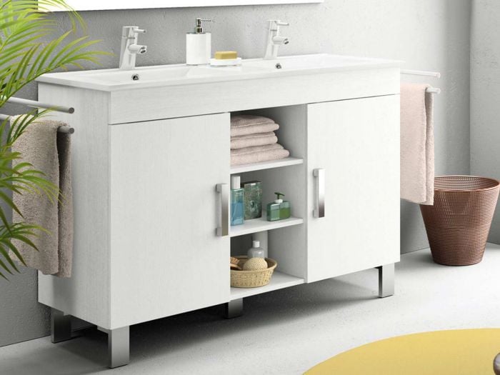 Vienna White Floor Standing Cabinet And Basin Combo - 1200 x 450mm