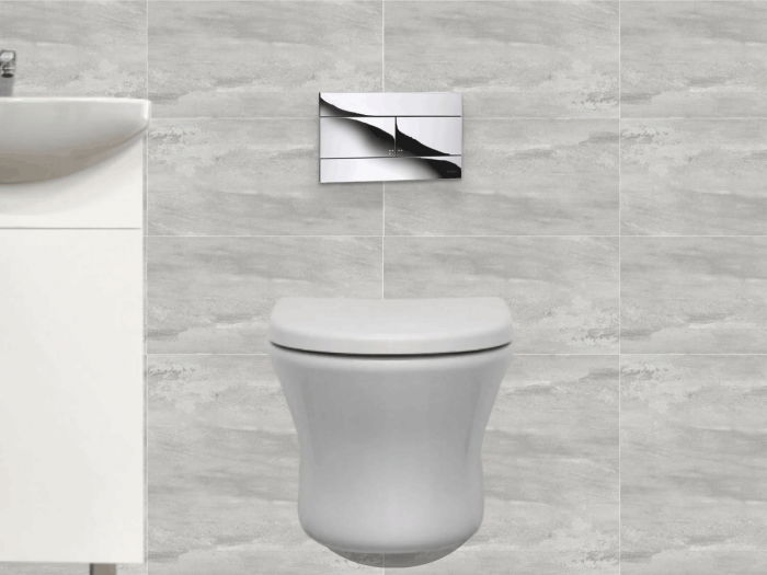 Diplomat White Eco Wall Hung Toilet Pan With Torino 74 Wall Mounted Cistern & Capri Polished Chrome Flush Plate