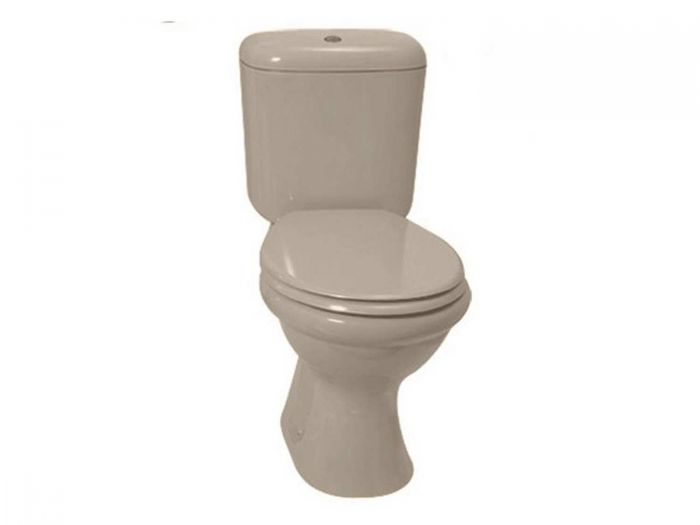 Coral Almond Dual Top Flush Toilet Suite - Excl. Seat