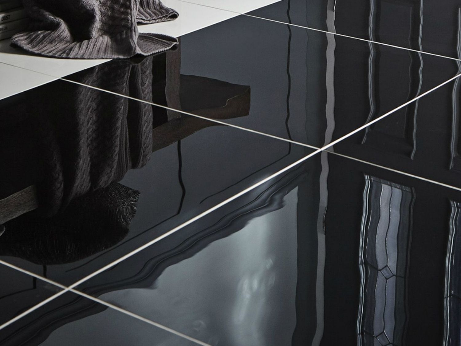 Hong Kong Black Shiny Polished Porcelain Floor Tile - 600 x 600mm